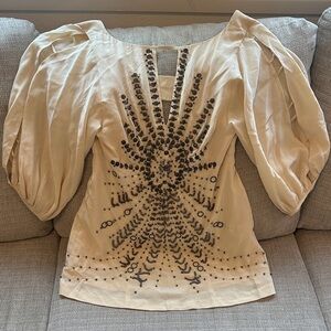 Nanette Lenore Embellished Cream Women's Top